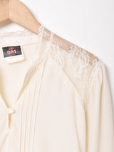 レースデザイン 長袖ワンピース