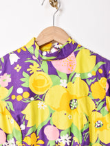 70's   花柄 長袖 マキシワンピース