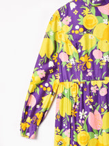 70's   花柄 長袖 マキシワンピース