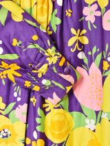 70's   花柄 長袖 マキシワンピース