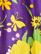 70's   花柄 長袖 マキシワンピース