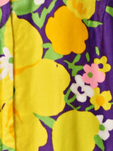 70's   花柄 長袖 マキシワンピース