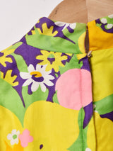 70's   花柄 長袖 マキシワンピース