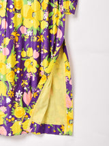 70's   花柄 長袖 マキシワンピース