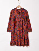 フランス製 総柄 長袖ワンピース