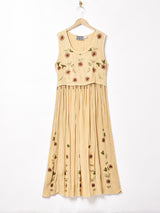 インド製 刺繍 スリーブレスワンピース