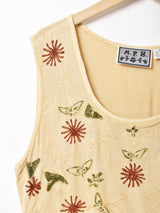 インド製 刺繍 スリーブレスワンピース