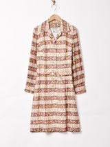 イングランド製 花柄 ベルト付き オープンカラー 長袖ワンピース