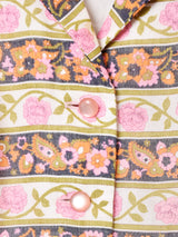 イングランド製 花柄 ベルト付き オープンカラー 長袖ワンピース