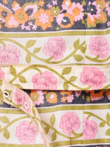 イングランド製 花柄 ベルト付き オープンカラー 長袖ワンピース