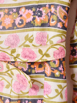 イングランド製 花柄 ベルト付き オープンカラー 長袖ワンピース