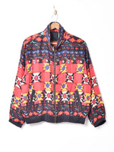 総柄 シルクブルゾン