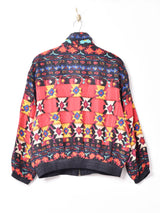 総柄 シルクブルゾン