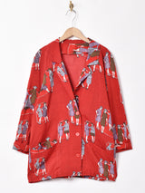 レディプリント 総柄 テーラードジャケット