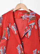 レディプリント 総柄 テーラードジャケット