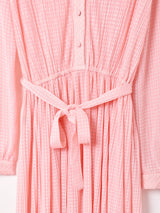 ノーカラー 長袖ワンピース