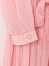 ノーカラー 長袖ワンピース