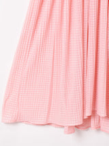 ノーカラー 長袖ワンピース