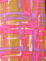 総柄 長袖 ボウタイブラウス