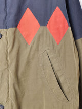 ダイヤ柄 2トーンブルゾン