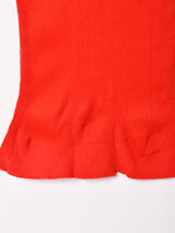 花刺繍 リブ 半袖セーター