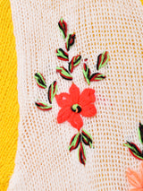 花刺繍 半袖カーディガン