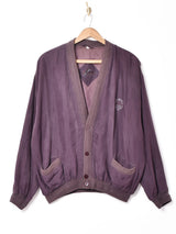 ワンポイント刺繍 シルクカーディガン