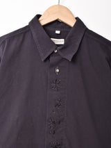 後染め 刺繍 長袖 チロルシャツ
