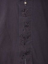 後染め 刺繍 長袖 チロルシャツ