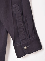 後染め 刺繍 長袖 チロルシャツ