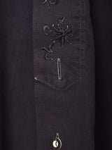 後染め 刺繍 長袖 チロルシャツ