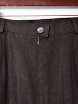 リネン混 ボタンデザイン タイトスカート