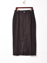 リネン混 ボタンデザイン タイトスカート