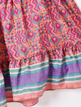 総柄 ティアードロングスカート