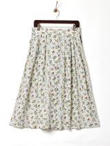 ドイツ製 花柄 フロントボタン フレアスカート