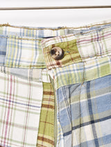 チェック柄 パッチワーク ハーフパンツ W32