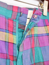 アメリカ製 チェック柄 コットンショートパンツ W33