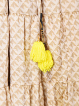 総柄 ティアードロングスカート