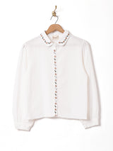 Elcamino 刺繍 長袖ブラウス