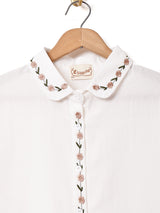 Elcamino 刺繍 長袖ブラウス