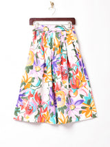 アメリカ製 ベルト付き 花柄 フレアスカート