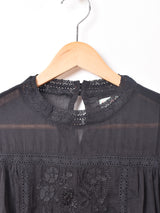 【2色展開】Emerald Motel 刺繍 レース 長袖ブラウス