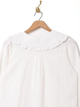 Elcamino 刺繍カラー 長袖ブラウス