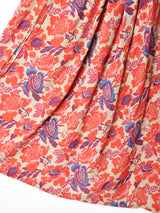 花柄 ウエストデザイン フレアスカート