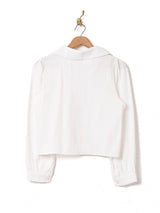 Elcamino ビッグカラー 刺繍 長袖ブラウス