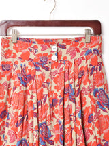 花柄 ウエストデザイン フレアスカート