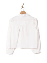 Elcamino 刺繍 パフスリーブ 長袖ブラウス