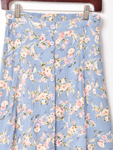 花柄 フロントボタンスカート