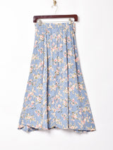 花柄 フロントボタンスカート