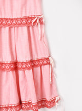 後染め コットンレース ティアードスカート